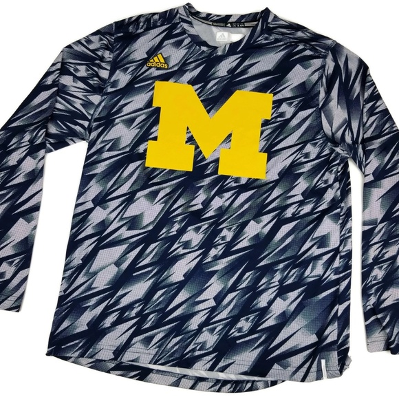Adidas Climalite Michigan Wolverines Shirt Size L - Picture 3 of 8
